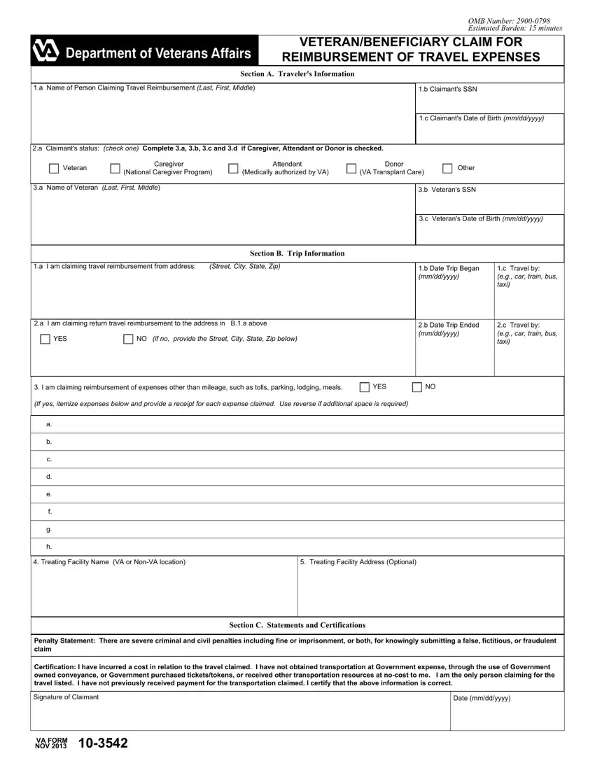 Va Form 10 3542 Fill Out Printable PDF Forms Online