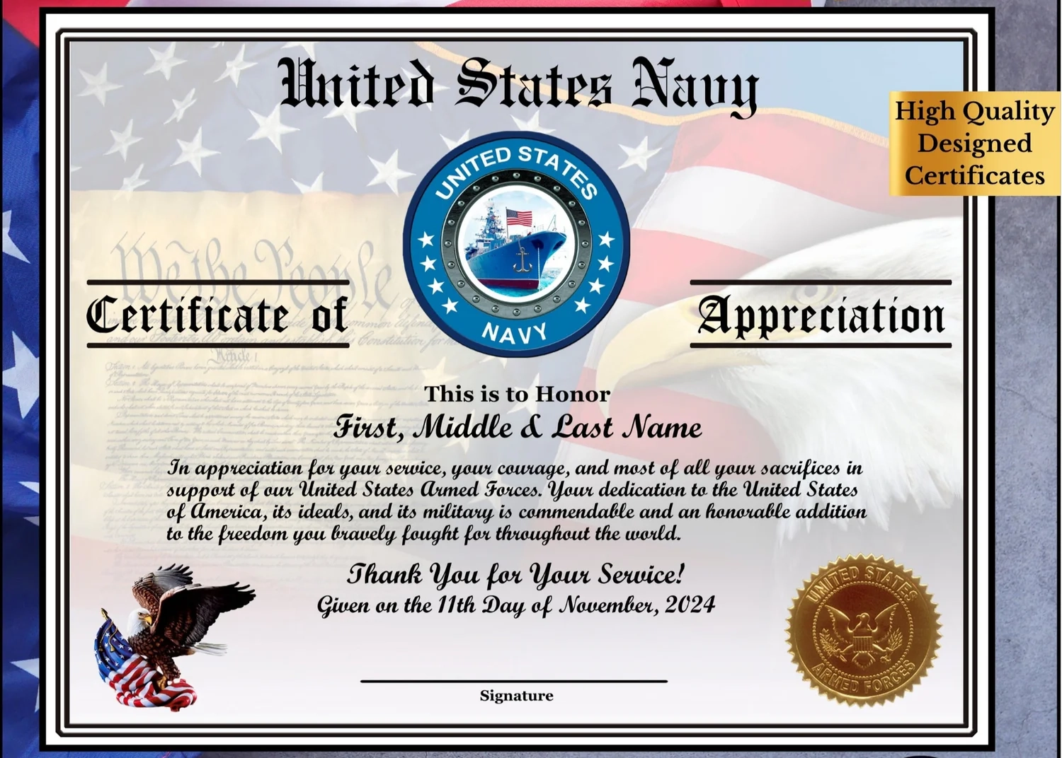 letter of appreciation navy