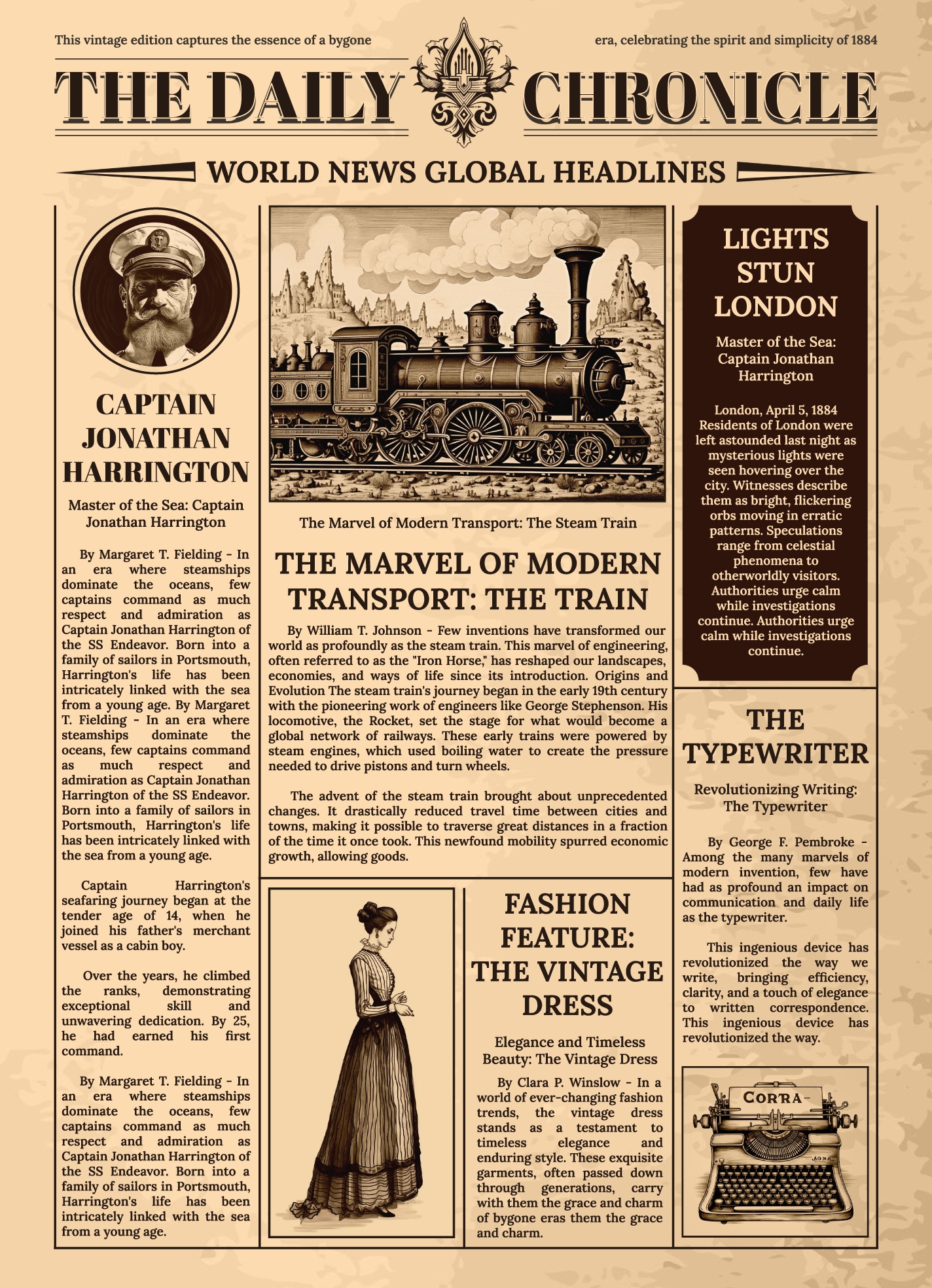 Vintage Retro Newspaper Free Google Docs Template Gdoc io