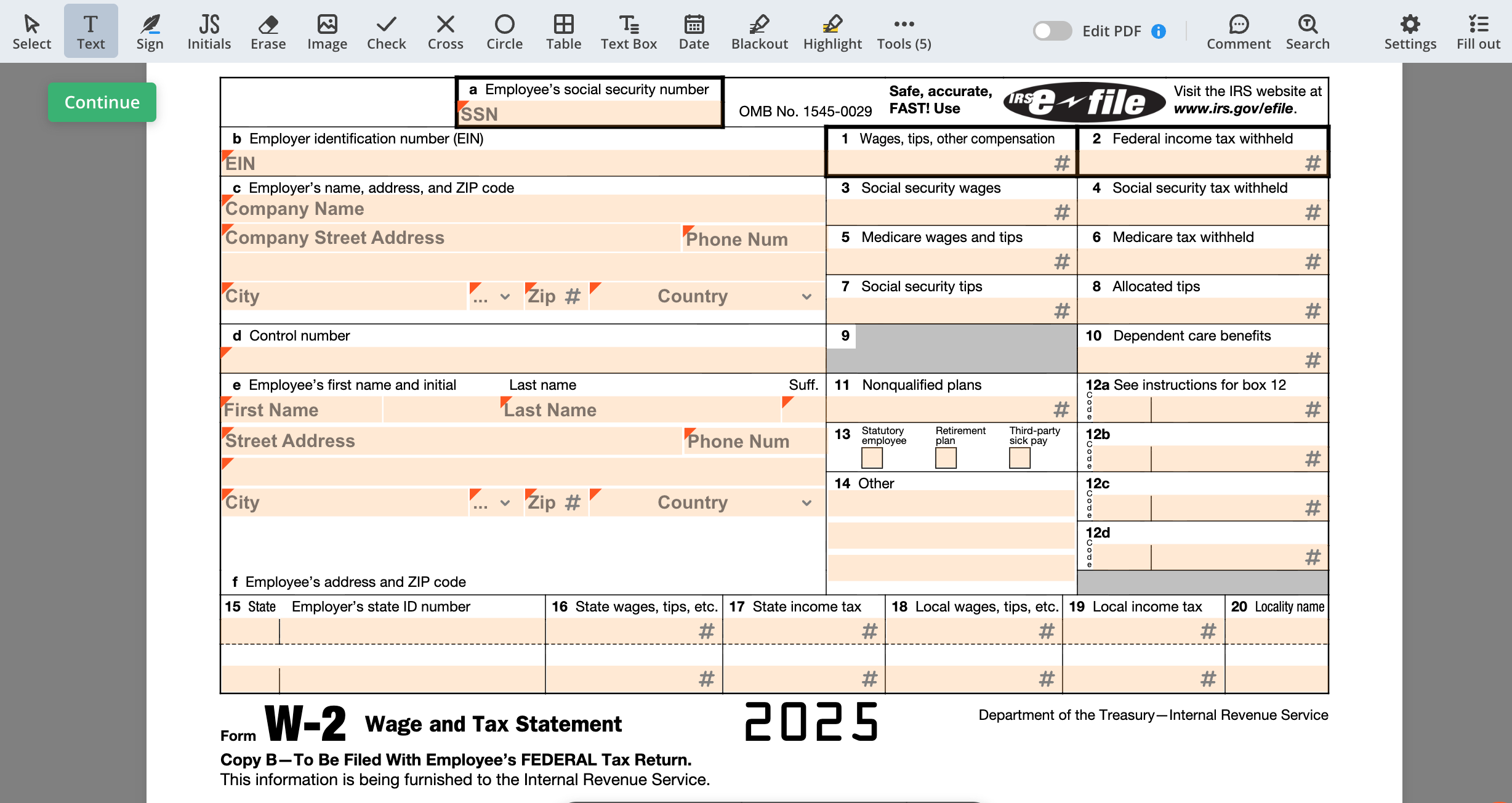 W 2 Form Wages And Tax Statement PdfFiller Blog