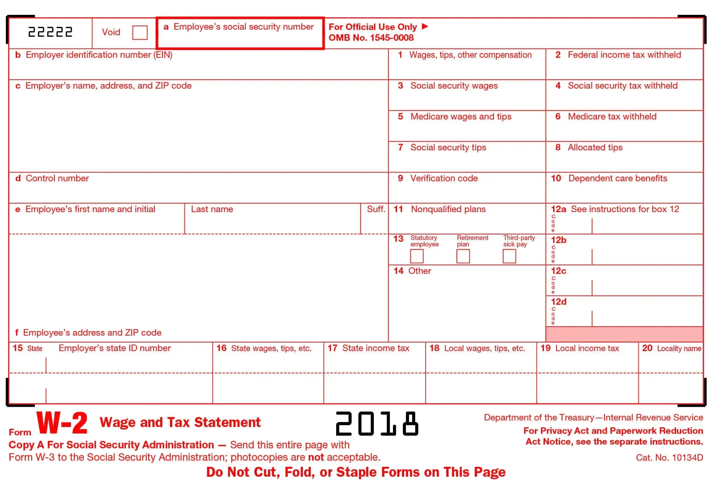 W2 Form Generate Printable W2 Form Online At StubCreator