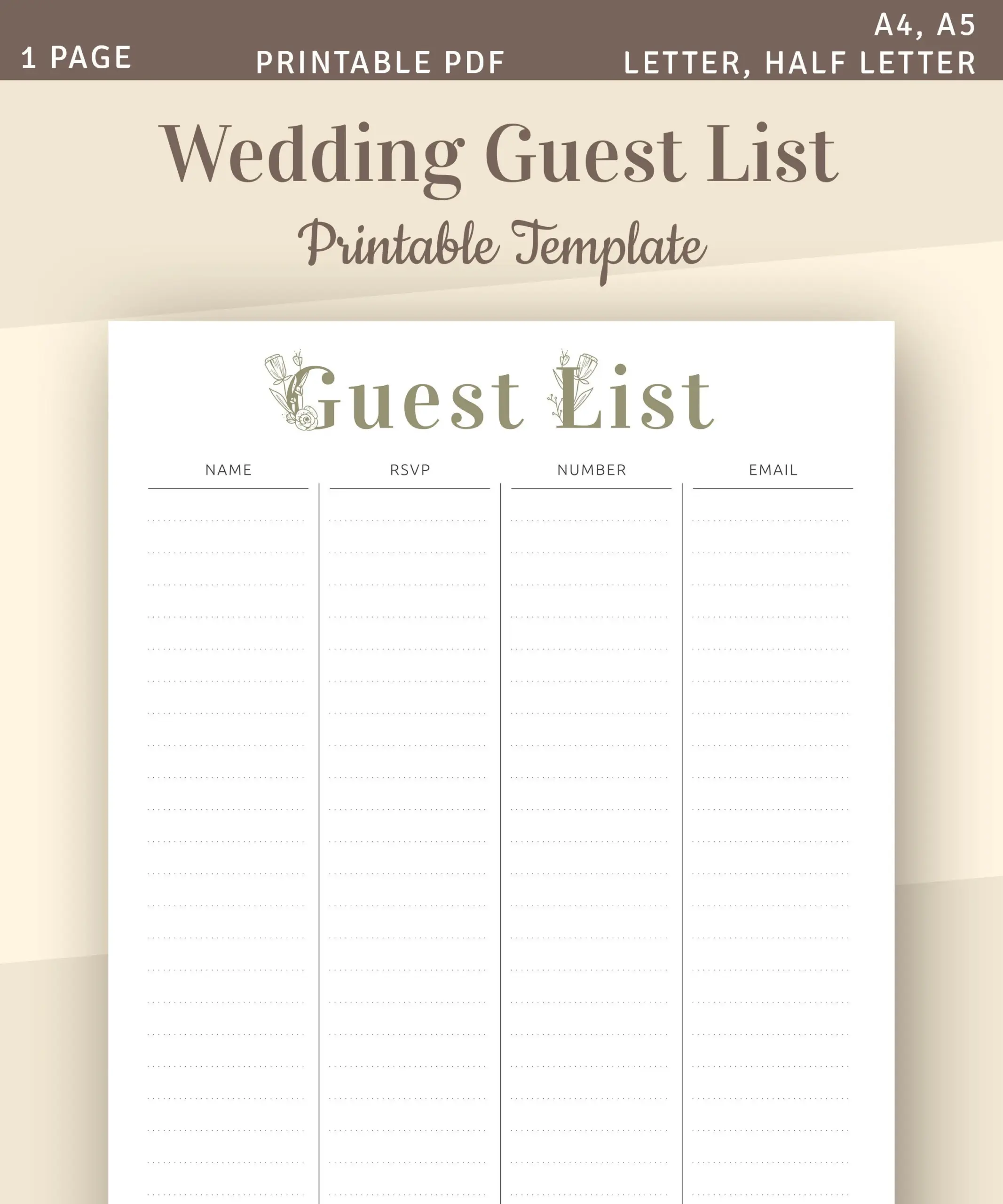 wedding guest list template