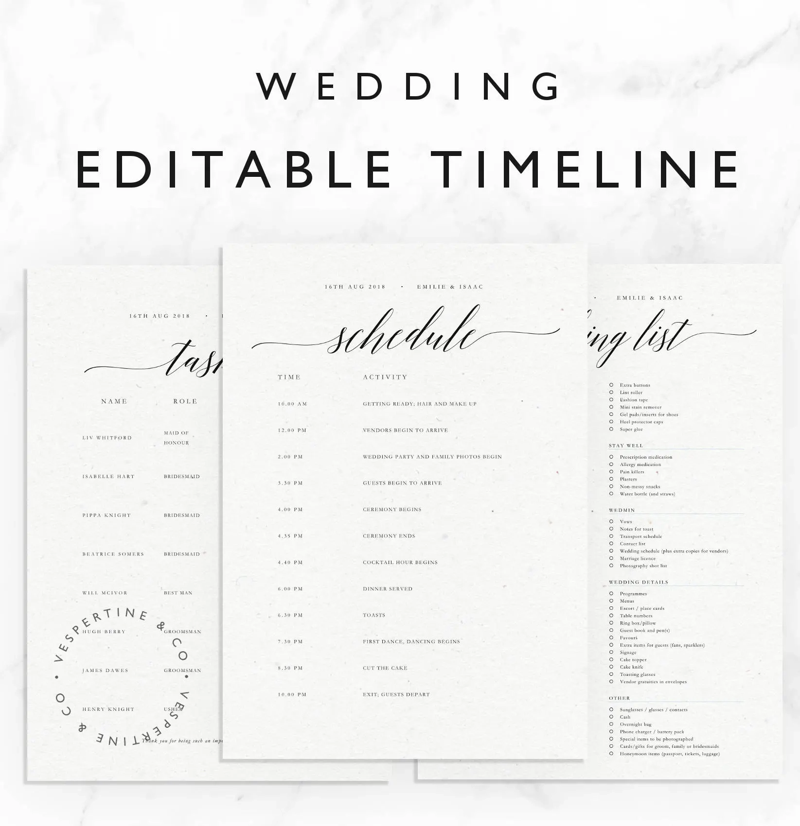wedding day timeline template
