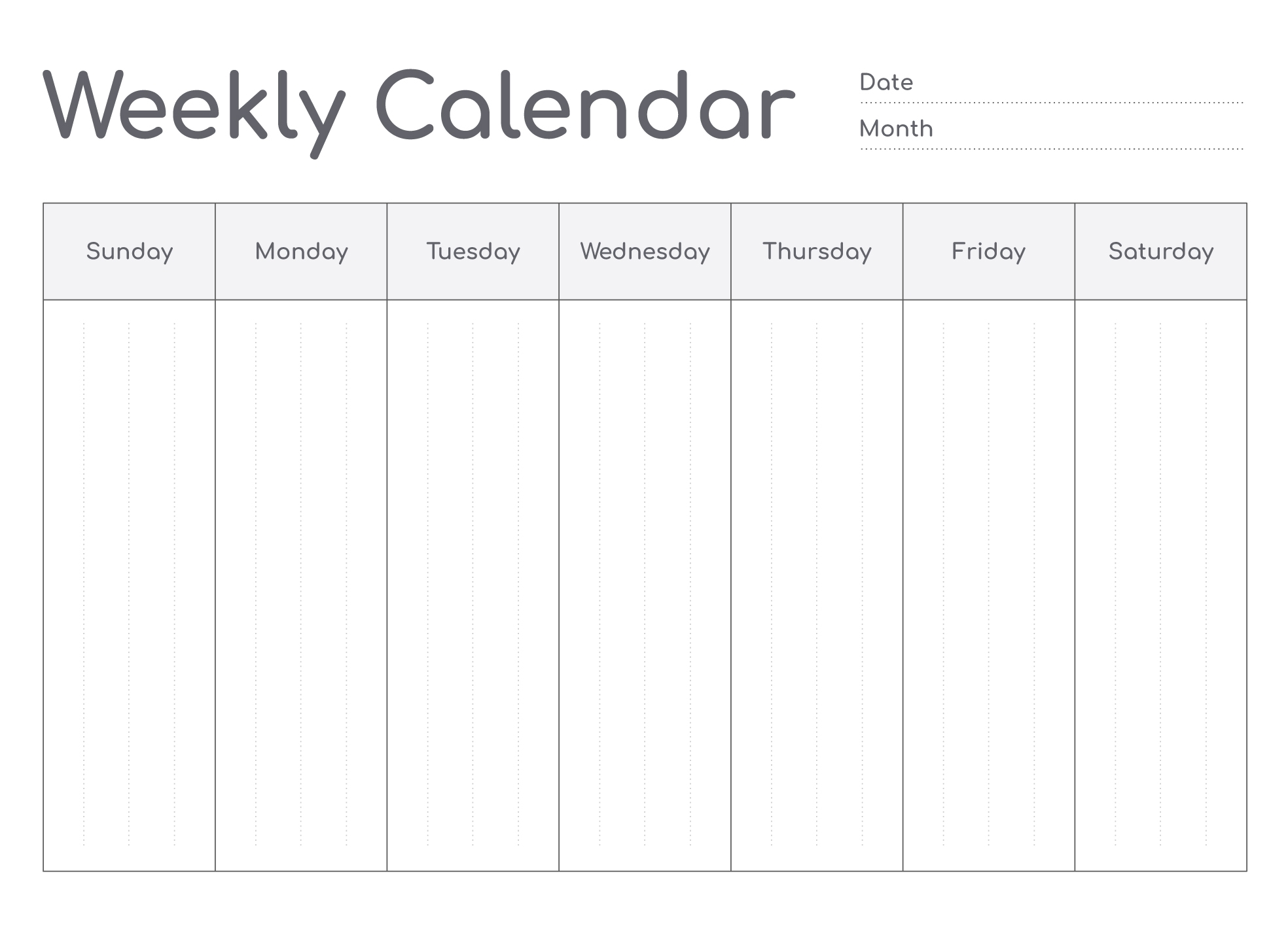 Weekly Calendar Free Google Docs Template Gdoc io