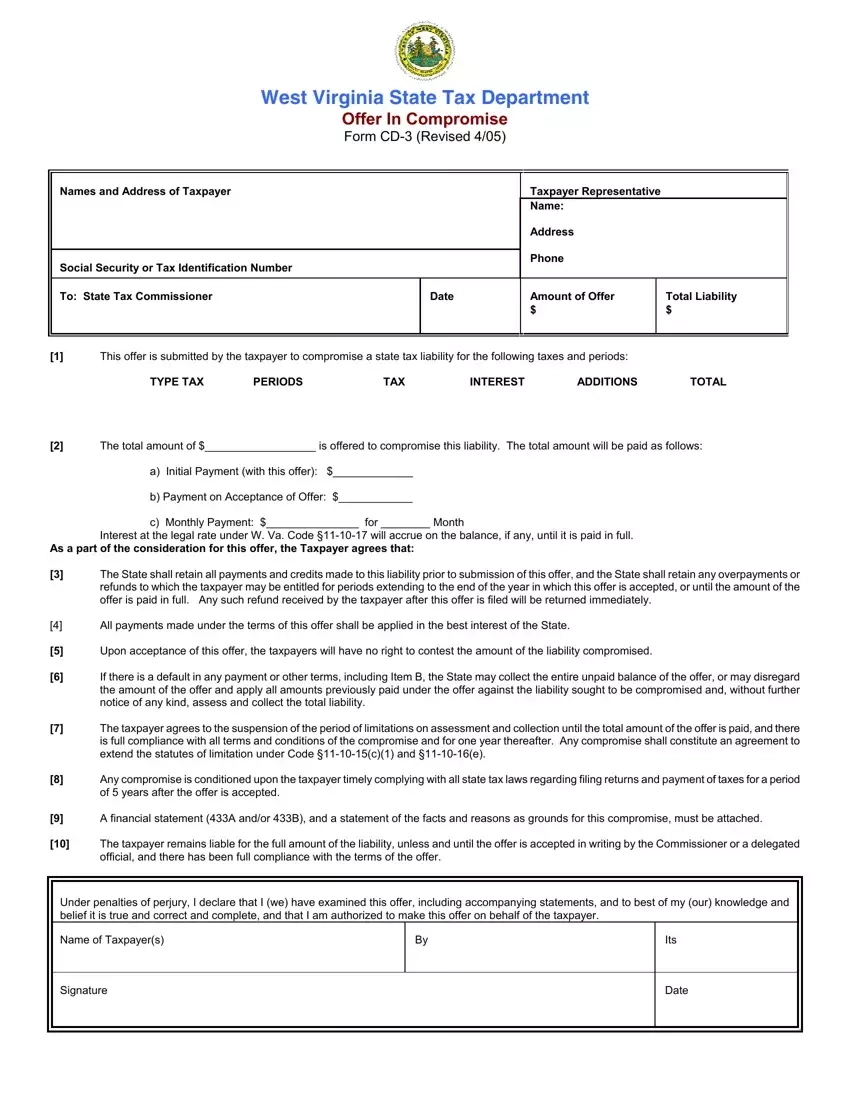 West Virginia Cd 3 Form Fill Out Printable PDF Forms