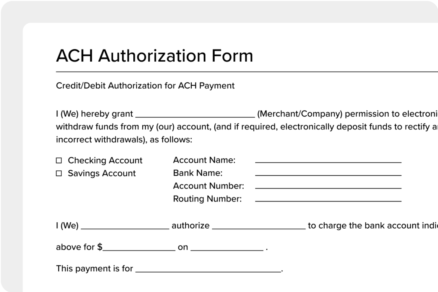 What Is An ACH Authorization Form How To Create One Template Included 
