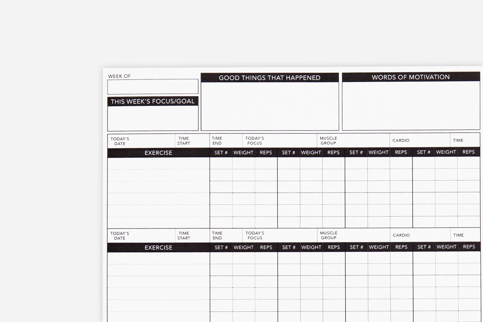 free printable fitness planner pdf