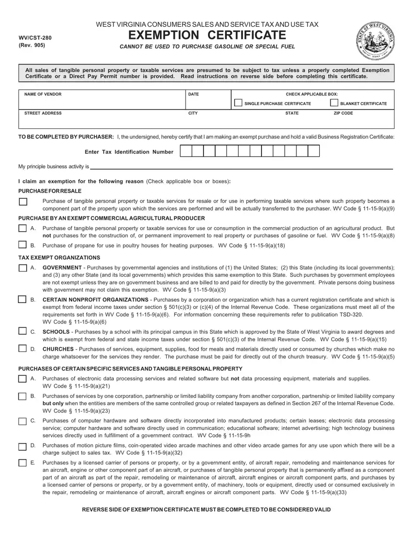 Wv Tax Exempt Form Fill Out Printable PDF Forms Online